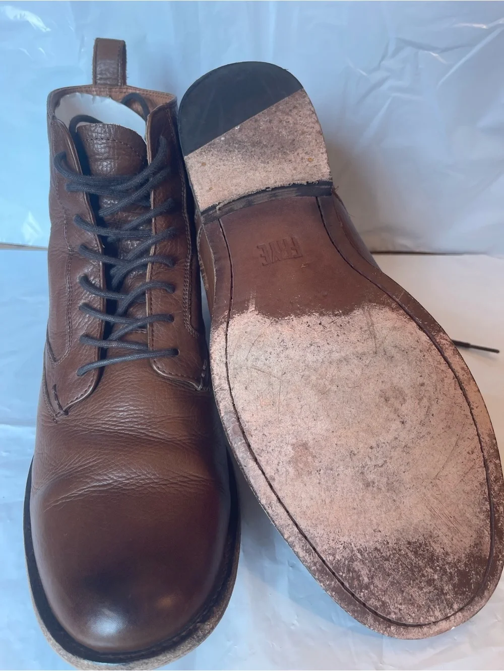 Frye Men's Phillip Lace Up Boots Cognac Leather Size 10.5D 3487883-COG